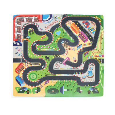 Covor Puzzle din Spuma EVA pentru Copii Ludiro, Set 9 Piese Educationale cu Circuit de Curse, Masinuta 3D - LUDIRO