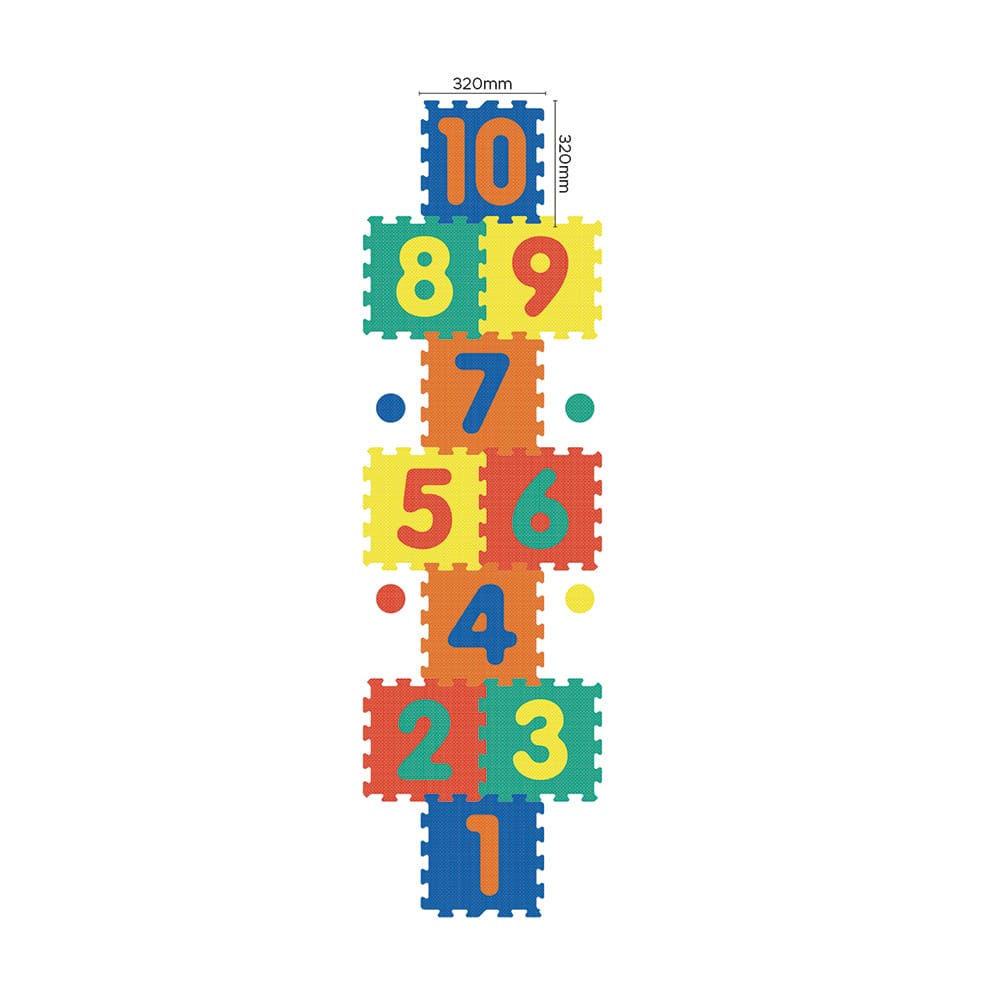 Covor Puzzle din Spuma EVA pentru Copii Ludiro, Set 10 Piese Educationale cu Jocul Sotron - LUDIRO