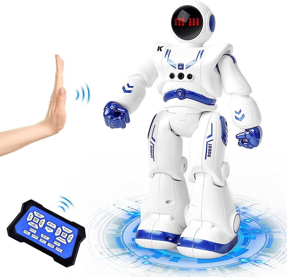 Resigilat - Robot Inteligent JJRC R18 Astronaut Controlabil prin Gesturi, Cu Telecomanda, 27x8.5x16 Cm, 50 de Miscari, Cu Acumulator, Alb Albastru, + 8 Ani - LUDIRO