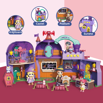 Castel interactiv cu sunete, Ludiro, Academia Vrajitorilor, 3 figurine, 25, 5x16, 5x24, 3cm - LUDIRO