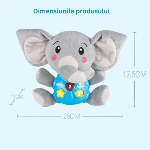 Dimensiunile elefantului LUDIRO: lățime 25 cm, înălțime 17,5 cm și adâncime 11 cm.
