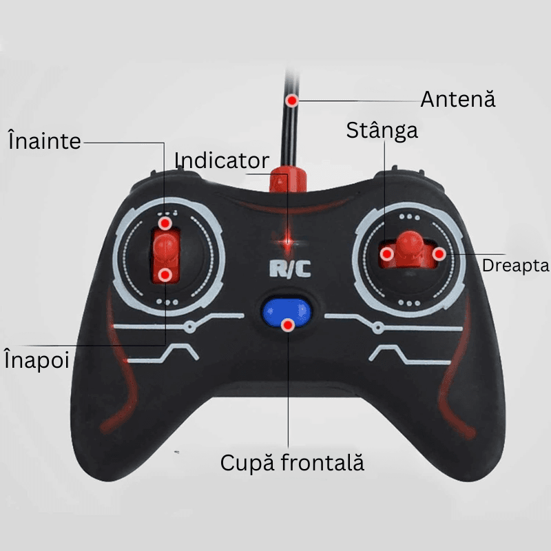 Resigilat - Buldoexcavator cu Telecomanda cu Incarcare Frontala RC, Lumini, Sunete si Cupa Mobila - LUDIRO