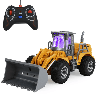 Resigilat - Buldoexcavator cu Telecomanda cu Incarcare Frontala RC, Lumini, Sunete si Cupa Mobila - LUDIRO