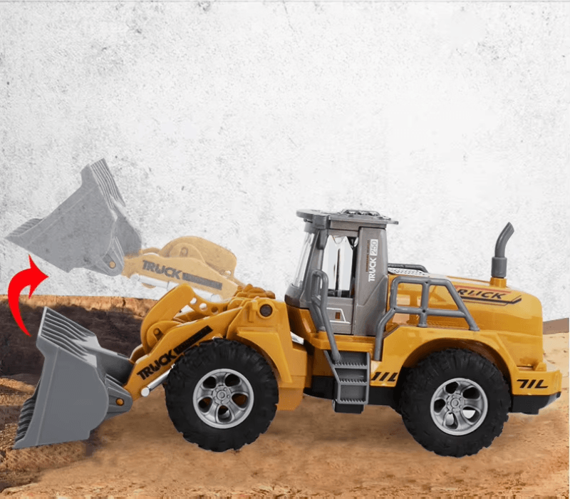 Resigilat - Buldoexcavator cu Telecomanda cu Incarcare Frontala RC, Lumini, Sunete si Cupa Mobila - LUDIRO