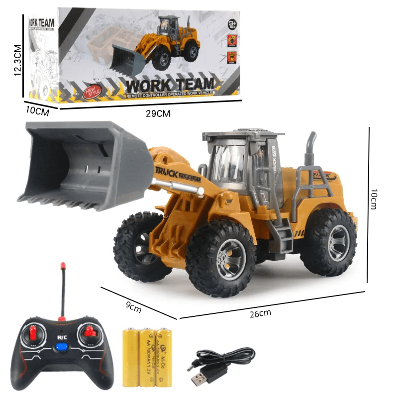Resigilat - Buldoexcavator cu Telecomanda cu Incarcare Frontala RC, Lumini, Sunete si Cupa Mobila - LUDIRO