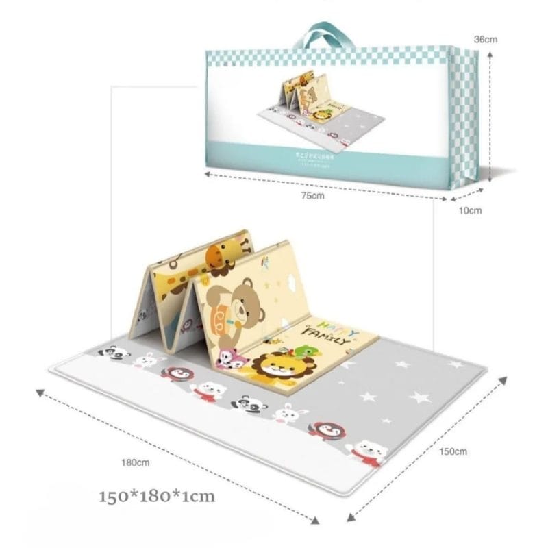 Covor Pliabil Educativ din Spuma pentru Copii, 180x150 cm, Grosime 1 cm, Termoizolant, Impermeabil, Multifunctional, Protectie si Confort, Cu Design Dublu Fata-Verso, + 1 An - LUDIRO
