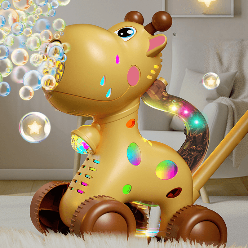 Girafa cu Baloane de Sapun Ludiro, lumini, Acumulator USB, Distractie 2 in 1 si Design Simpatic - LUDIRO