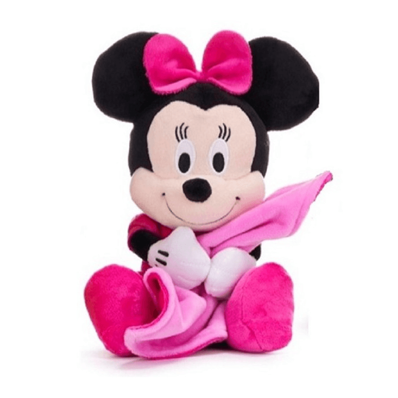 Jucarie de plus Disney Minnie Mouse cu Paturica Moale Integrata, 22 Cm - LUDIRO