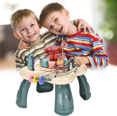 Resigilat - Mini Masuta Interactiva Educativa pentru Bebelusi, Parcul Zoologic, Lumini si Sunete, Activitati Multiple, 18x18x18 Cm, + 18 Luni - LUDIRO