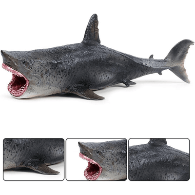 Figurina Rechin Megalodon Realista LUDIRO, Jucarie Educativa XXL pentru Copii, 25.5 cm - LUDIRO