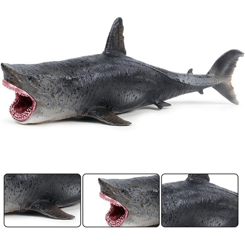 Figurina Rechin Megalodon Realista LUDIRO, Jucarie Educativa XXL pentru Copii, 25.5 cm - LUDIRO