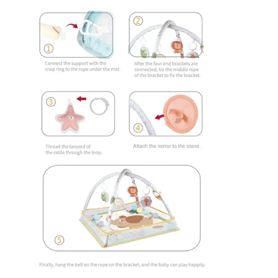 Resigilat - Jucarie Educativa pentru Bebelusi, Cub Elastic cu Fructe, 6 Forme din Plastic Multicolor, Dezvoltare Abilitati Motorii si Cognitive pentru Copii Mici, 11.5x11.5x11.5 Cm, + 1 An, Utility One - LUDIRO