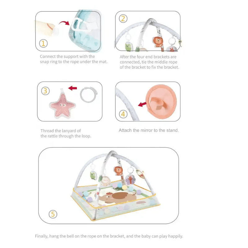 Resigilat - Jucarie Educativa pentru Bebelusi, Cub Elastic cu Fructe, 6 Forme din Plastic Multicolor, Dezvoltare Abilitati Motorii si Cognitive pentru Copii Mici, 11.5x11.5x11.5 Cm, + 1 An, Utility One - LUDIRO