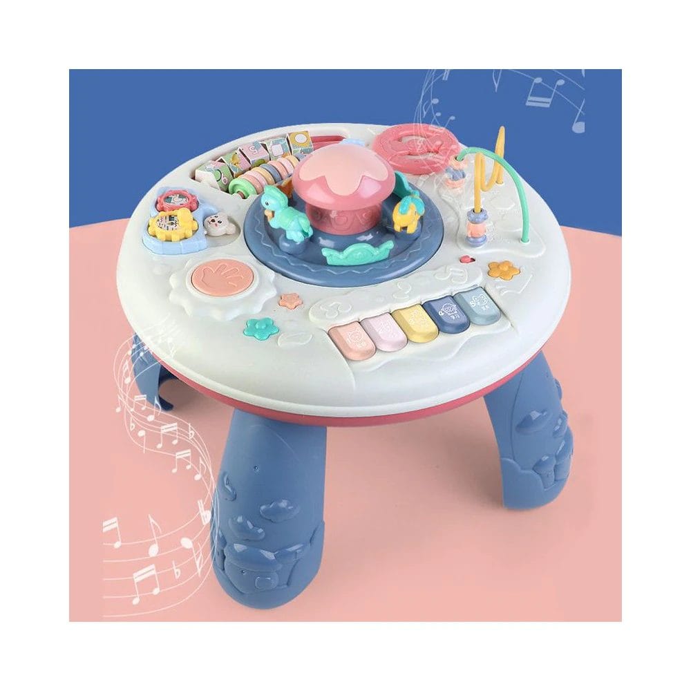 Resigilat - Masuta Interactiva cu Activitati si Carusel Muzical, 5 Functii, Invata si Descopera Inteligent, 34x32 cm, + 6 Luni - LUDIRO