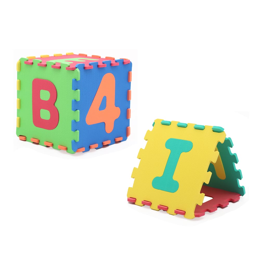 Covor Puzzle copii LUDIRO cu Cifre si Litere A-Z Detasabile, Spuma EVA Sigura - LUDIRO