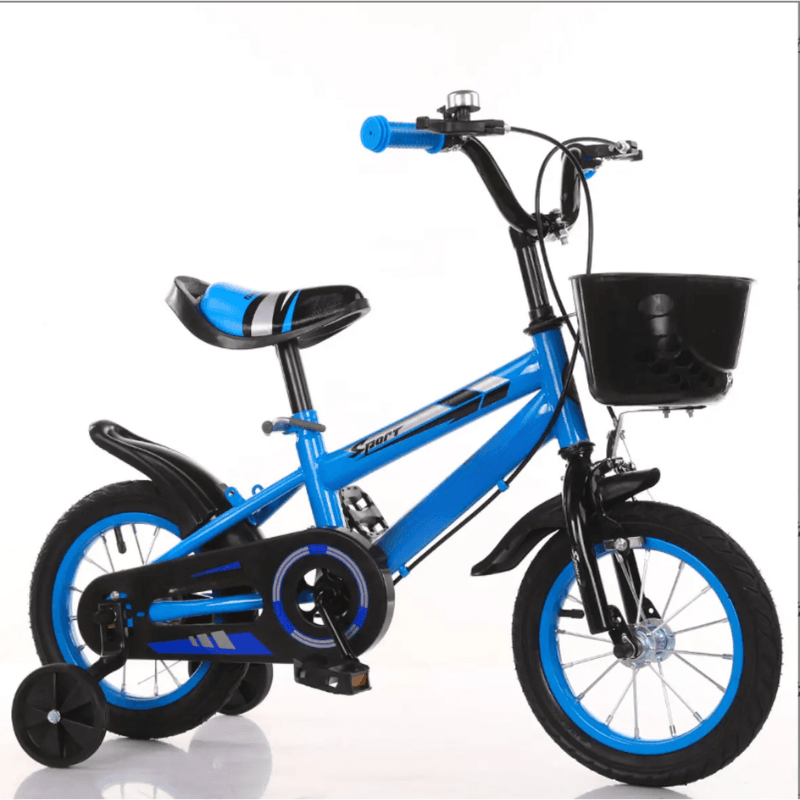Bicicleta pentru Copii Ludiro 18 Inch, Diametru Roti 45 Cm, cu Frane Fata-Spate, Roti Ajutatoare, Cauciucuri Anti-Alunecare si Cadru din Otel, Ideala pentru Copii de 7-10 Ani, Albastru - LUDIRO