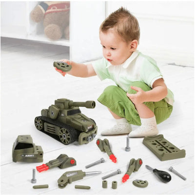 Set de Construcție Vehicul Militar 5 în 1, 62 piese cu Șurubelniță Inclusă - LUDIRO