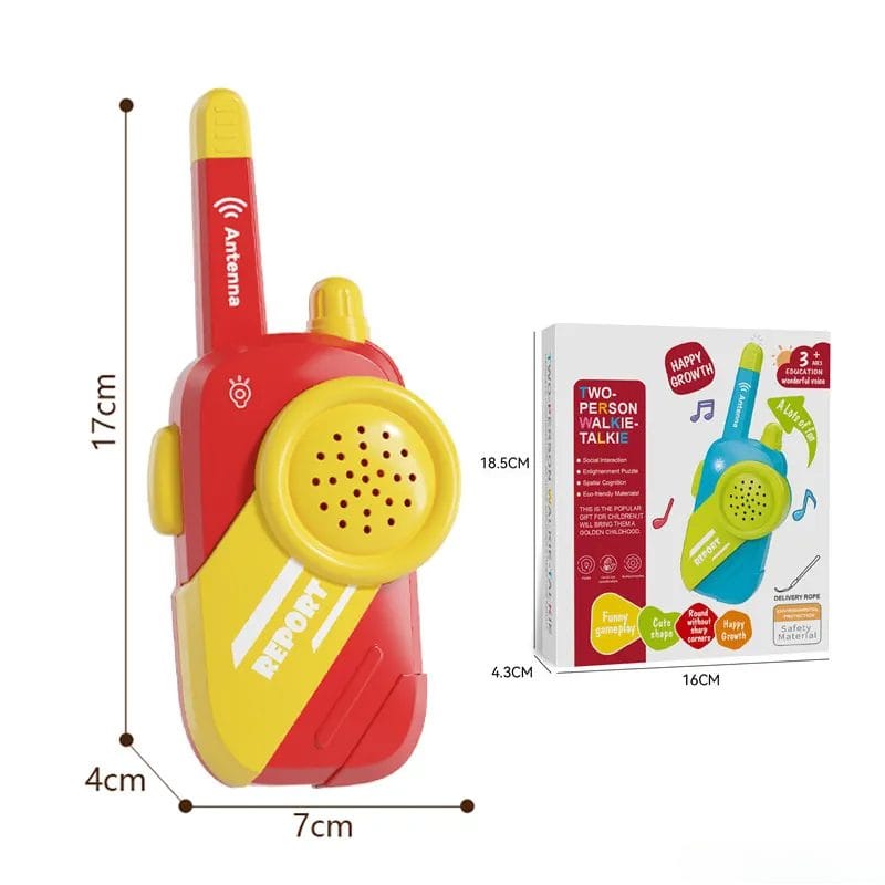 Walkie-Talkie pentru copii, Jucarie Interactiva cu Sunet Clar, Distanta Lunga de Comunicare, Buton de Apel Usor de Utilizat, Semnal Stabil si Design Ergonomic, + 3 Ani, Rosu Galben - LUDIRO