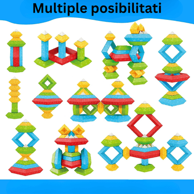 Set 30 Piese Colorate de Stivuit pentru Copii 1-5, Jucarie Educationala STEM - LUDIRO