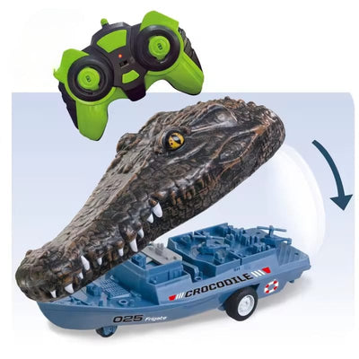 Resigilat - Jucarie RC Barca Crocodil 4 in 1, Viteza Mare, 2.4GHz, Design Realist Crocodil, Control de la Distanta, Distractie si Aventura pe Apa, + 14 Ani - LUDIRO