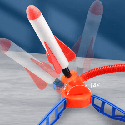 Detaliu al mecanismului de reglare a unghiului suportului pentru racheta din spumă