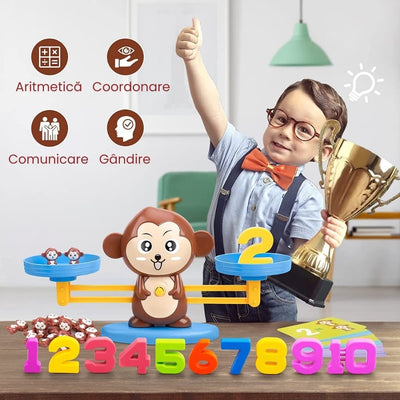 Jucarie Educativa Matematica, Balanta Maimuta, Invatare prin Joc, + 3 Ani - LUDIRO