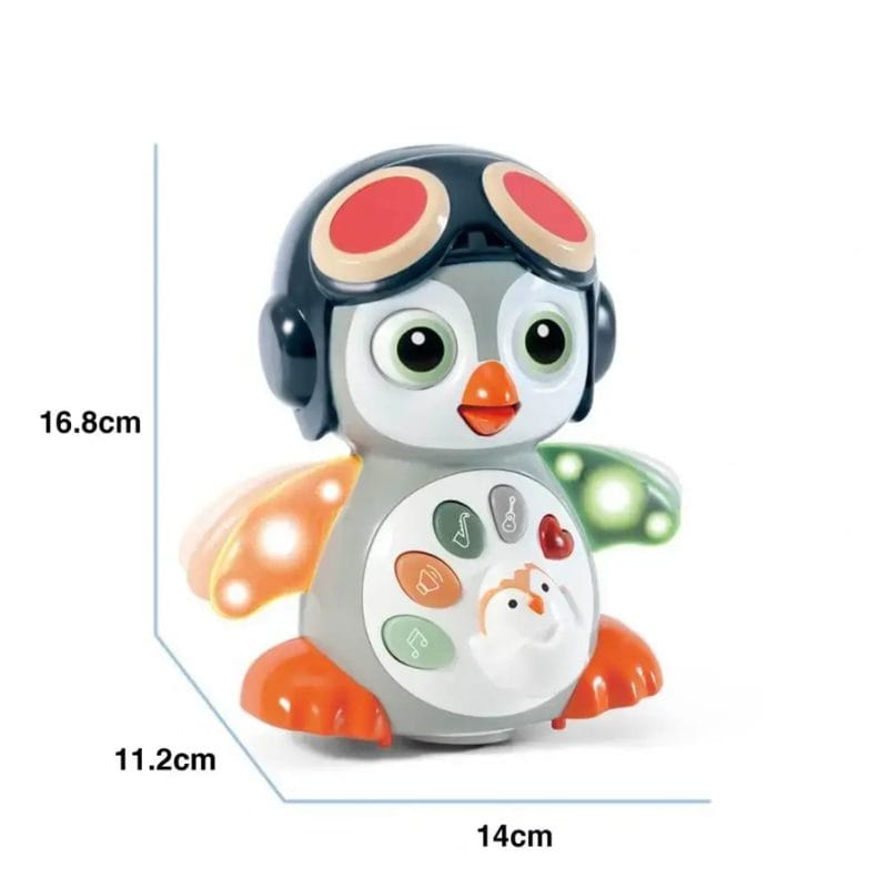 Dimensiuni pinguin LUDIRO: 16,8 cm înălțime, 14 cm lățime și 11,2 cm adâncime