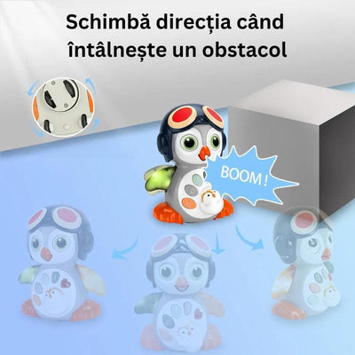 Ilustrarea schimbării direcției pinguinului LUDIRO la întâlnirea unui obstacol