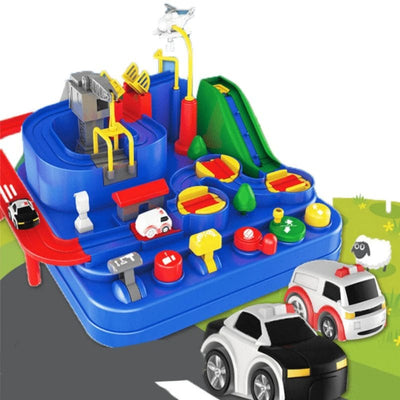 Pista de Curse cu Obstacole, 2 Masinute de Aventura, 6 Butoane cu Functii, 23x23x17.5 Cm, Multicolor, + 3 Ani - LUDIRO