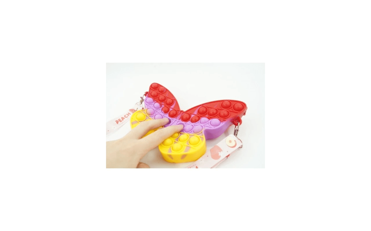 Jucarie Mini Geanta Pop It - Fluturas, Trei culori - LUDIRO