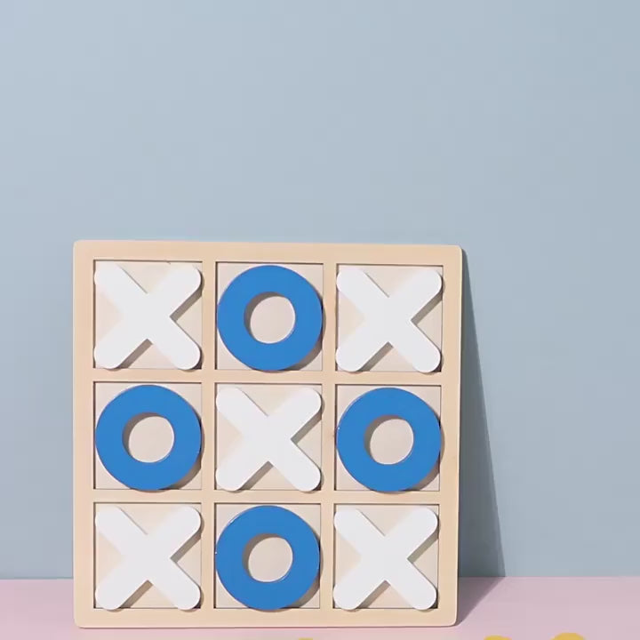 Încărcați videoclipul: Joc X și 0 din Lemn, Tablă Tic-Tac-Toe 30×30 cm, Culori Aleatorii 3+ ani