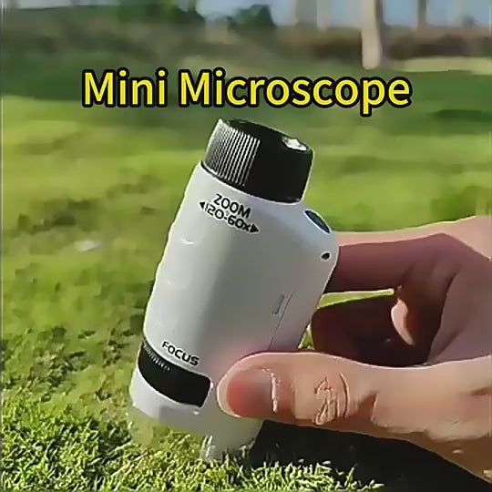 Încărcați videoclipul: Microscop Portabil 60-180x, Exploreaza Lumea Microscopica cu Focalizare Duala, Lumina LED si Suport pentru Telefon Mobil, Ideal pentru Utilizare Interioara si Exterioara, Galben, + 6 Ani