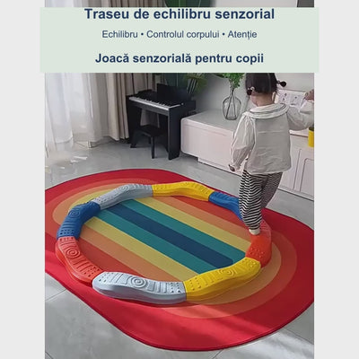 Set de echilibru senzorial pentru copii – demonstrație cu subtitrare în română și muzică instrumentală veselă.