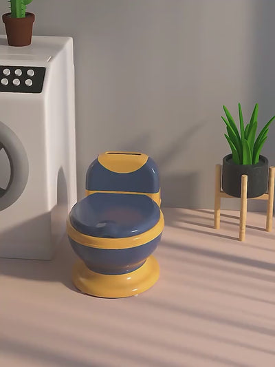 Olita pentru Copii Ergonomica cu Functie Educativa Ludiro, Design Realist, Ideala pentru Tranzitia la Toaleta, Albastru Portocaliu + 3 Ani