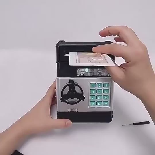 Încărcați videoclipul: Pușculiță ATM LUDIRO cu Lumini și Sunete, Economisește Ușor, Albastru