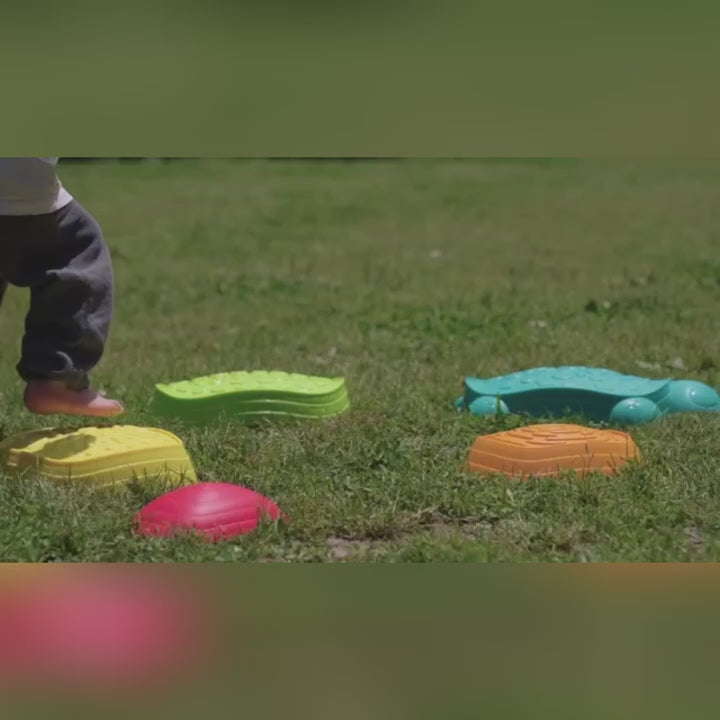 Set 5 pietre de echilibru LUDIRO, țestoasă, texturi și benzi antiderapante, 3 ani+, max. 100 kg