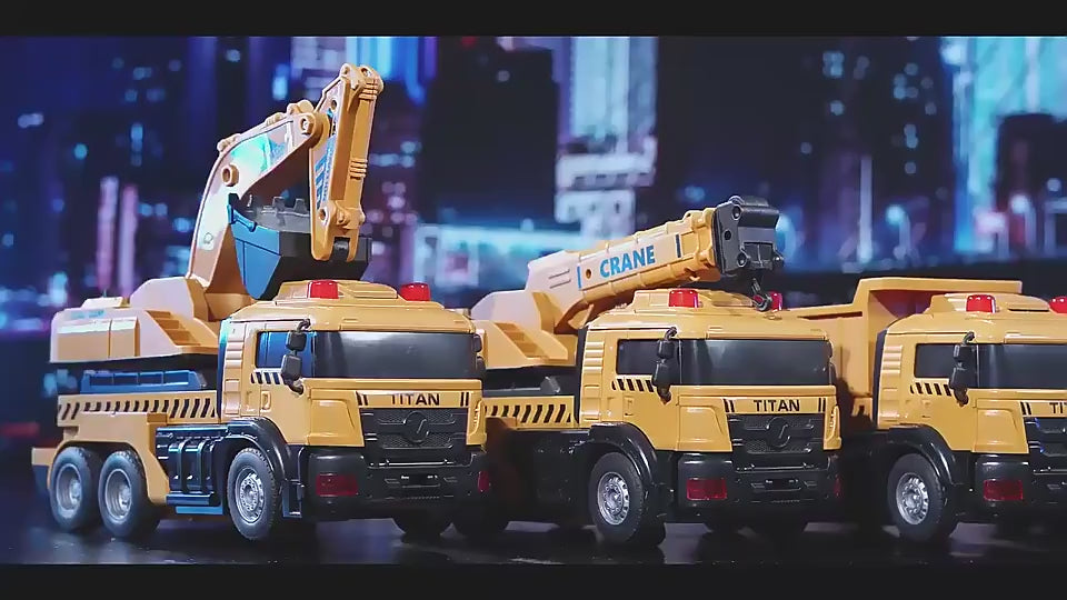 Încărcați videoclipul: Camion Transformer 3 in 1, Functie Deformare, Buton Demo, Rotire 360 Grade, Sunete si Lumini Realiste, Acumulator Reincarcabil, Basculanta Functionala, 25x20x12 Cm, + 3 Ani, Utility One