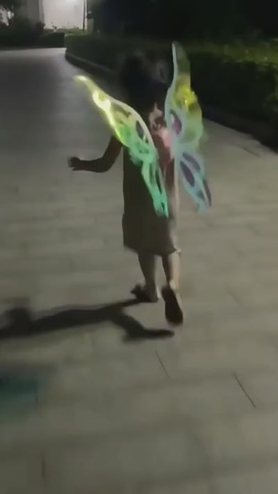 Set Aripi Magice de Zana pentru Copii care se Misca, Cu Efecte Luminoase Fascinante, + 3 Ani