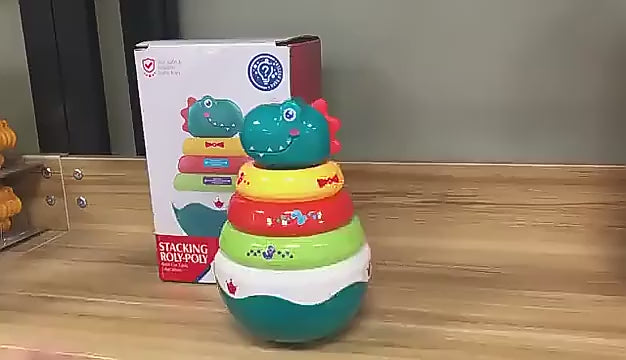 Prezentare video a dinozaurului Hopa Mitică și a inelelor de stivuit