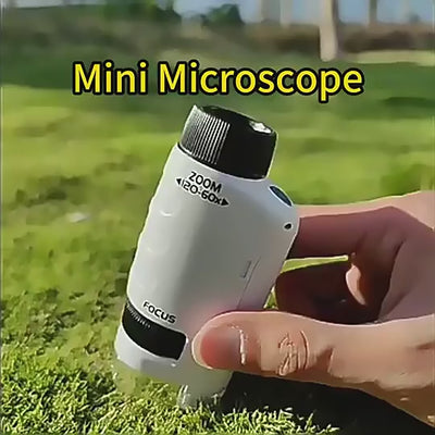 Microscop Portabil 60-180x, Exploreaza Lumea Microscopica cu Focalizare Duala, Lumina LED si Suport pentru Telefon Mobil, Ideal pentru Utilizare Interioara si Exterioara, Albastru + 6 Ani