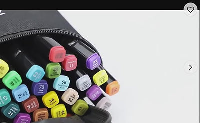 Set 168 Markere Profesionale, Culori Multicolore Vibrante cu Cerneala pe Baza de Alcool, Cu Doua Capete, Subtire si Gros, Ideal pentru Copii Creativi, Stimuleaza Imaginatia si Dezvoltarea Artistica, I