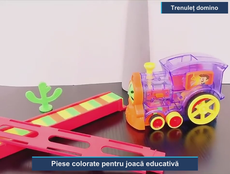 Trenuleț electric domino LUDIRO, 50 de piese, lumini și sunete, 3+ ani