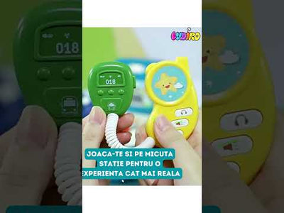 Jucarie interactiva Autobuz 2 in 1, sunete si lumini, simulator de condus, 16 functii, albastru, +3 ani