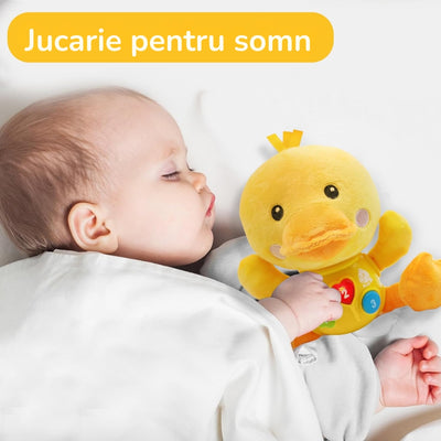 Rățușcă de Pluș Muzicală cu Sunete și Lumini – 0-36 luni
