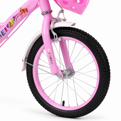 Roată față de 16 inch cu anvelopă pneumatică și frână tip V la bicicleta pentru copii