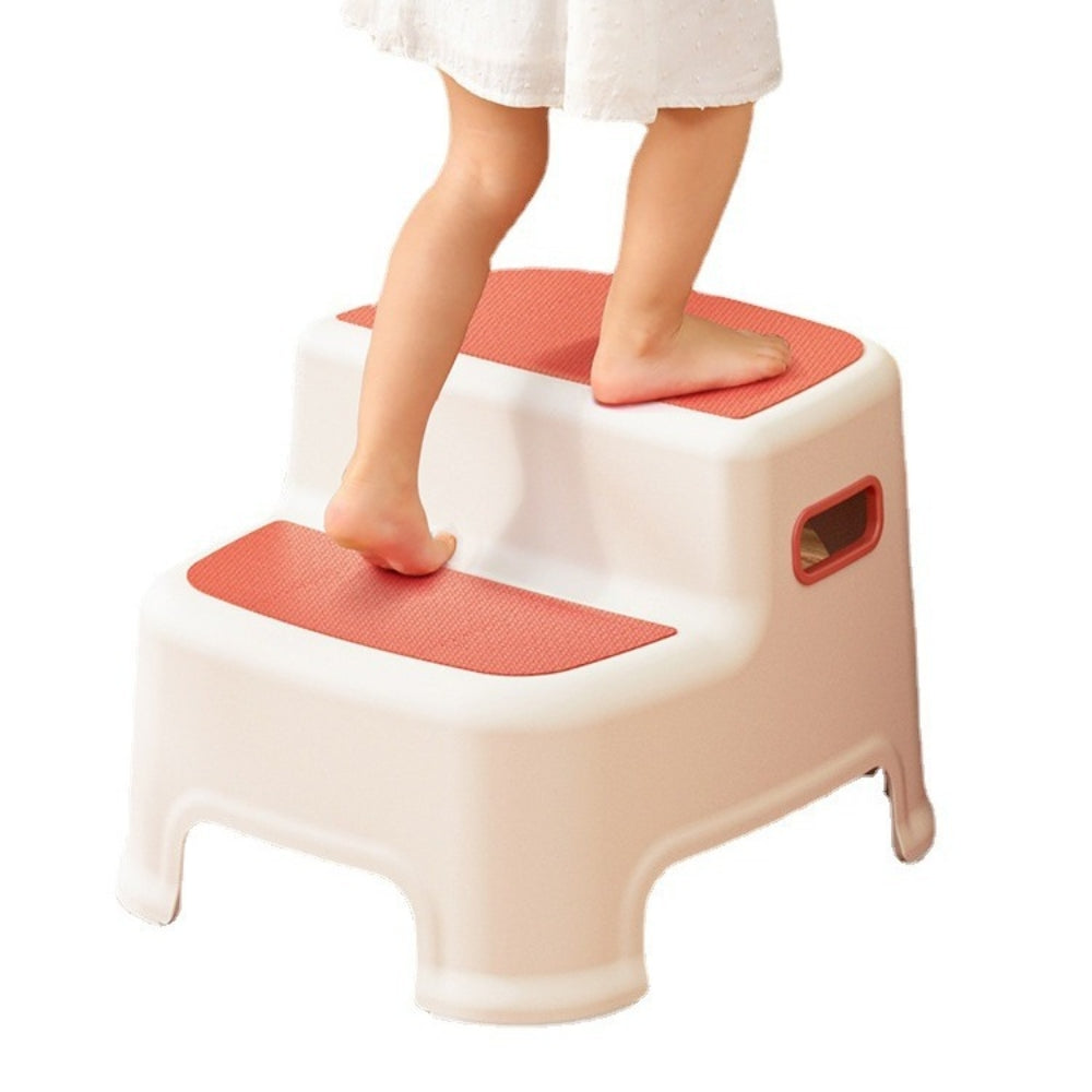 Scarita pentru Copii cu 2 Trepte, Roz, Design Antialunecare, Stabilitate Maxima, Usor de Utilizat, Ideala pentru Baie, Bucatarie, Toaleta, Spalat pe Dinti, Acces Mobilier, Perfecta pentru Dezvoltarea Autonomiei Copilului, + 3 Ani - LUDIRO