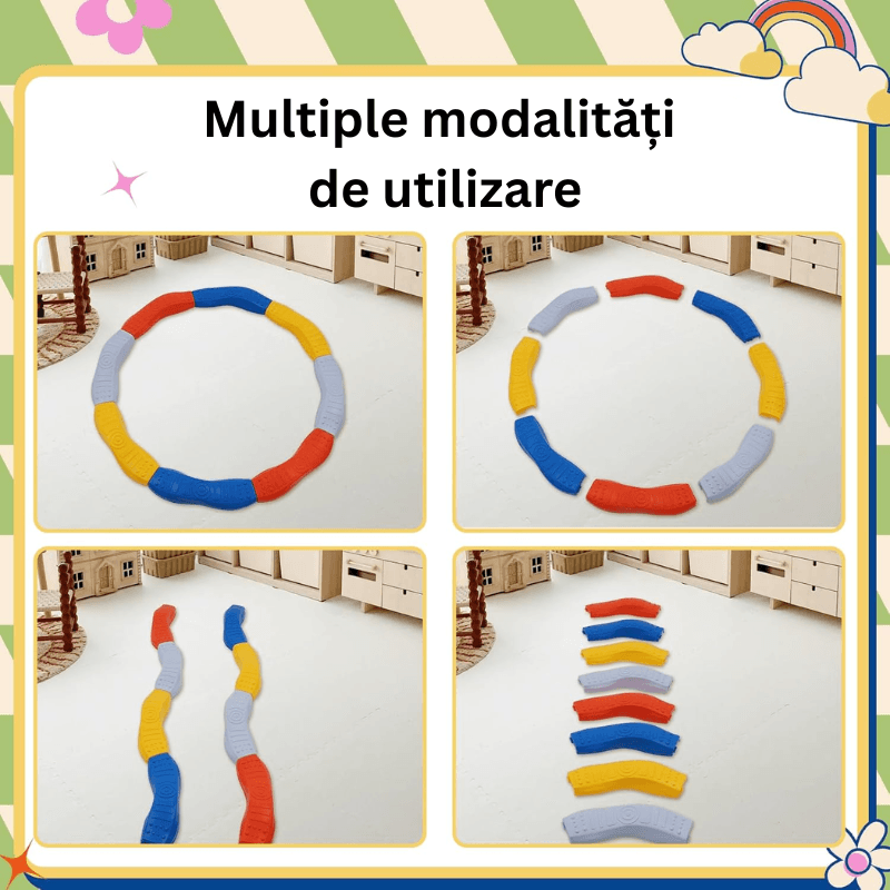 Patru exemple de configurare a segmentelor pentru trasee de echilibru variate.