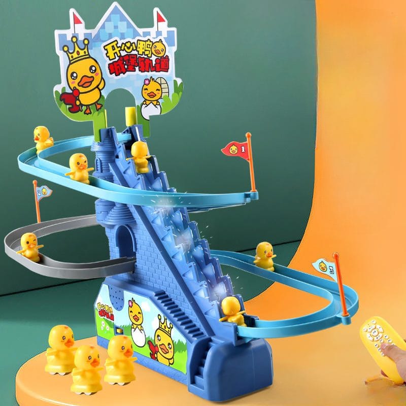 Tobogan pentru Ratuste, Lumini si Sunete Interactive, 3 Ratuste, 42x21x31 Cm, Cu Telecomanda, Albastru, + 3 Ani - LUDIRO