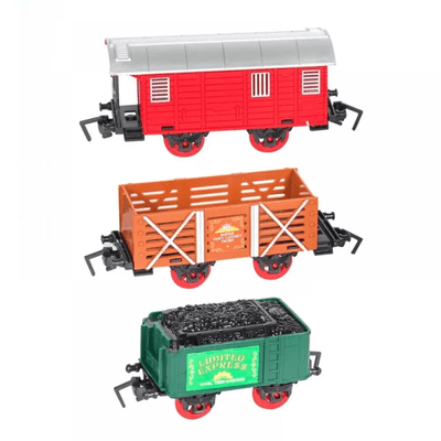 LUDIRO – Conținut: locomotivă, trei vagoane, șase șine curbe și două drepte